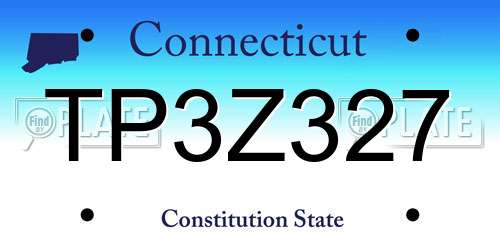 TP3Z327 Connecticut License Plate