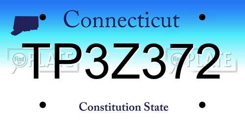 TP3Z372 Connecticut License Plate