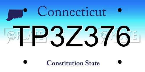 TP3Z376 Connecticut License Plate