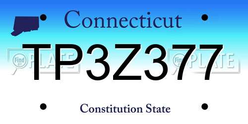 TP3Z377 Connecticut License Plate