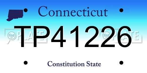 TP41226 Connecticut License Plate