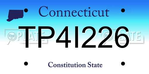 TP4I226 Connecticut License Plate