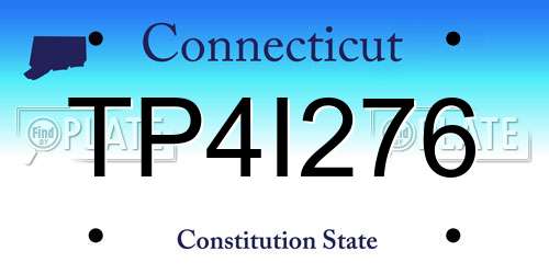 TP4I276 Connecticut License Plate