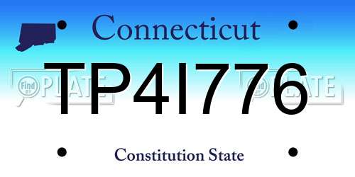 TP4I776 Connecticut License Plate