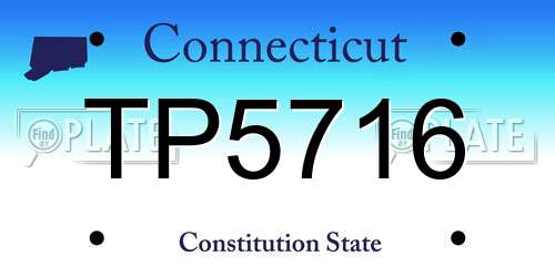 TP5716 Connecticut License Plate