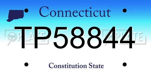 TP58844 Connecticut License Plate