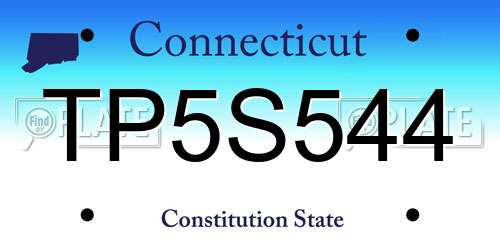 TP5S544 Connecticut License Plate