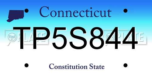 TP5S844 Connecticut License Plate
