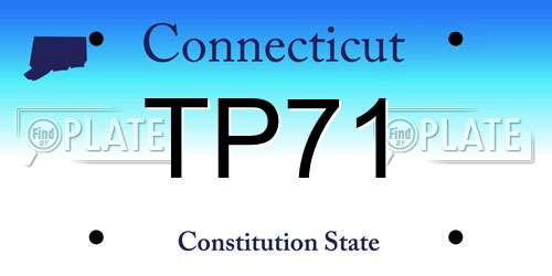 TP71 Connecticut License Plate