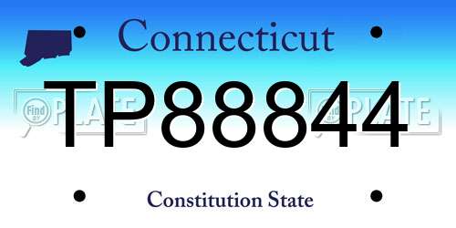 TP88844 Connecticut License Plate