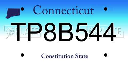 TP8B544 Connecticut License Plate
