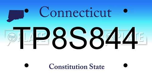 TP8S844 Connecticut License Plate