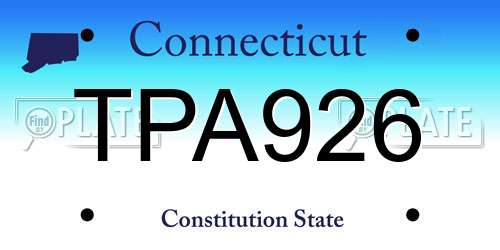 TPA926 Connecticut License Plate