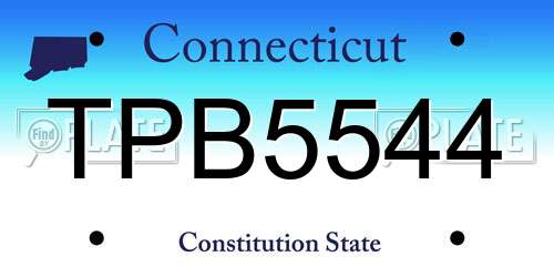 TPB5544 Connecticut License Plate