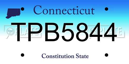 TPB5844 Connecticut License Plate