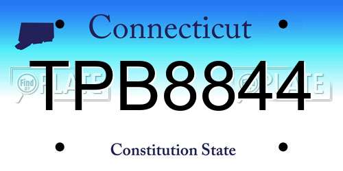 TPB8844 Connecticut License Plate