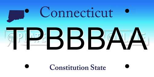 TPBBBAA Connecticut License Plate