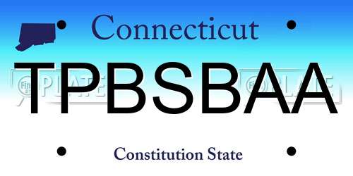 TPBSBAA Connecticut License Plate