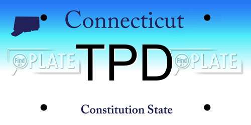 TPD Connecticut License Plate