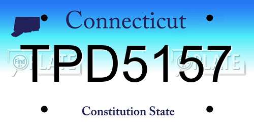 TPD5157 Connecticut License Plate