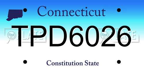 TPD6026 Connecticut License Plate