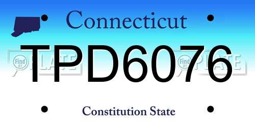 TPD6076 Connecticut License Plate
