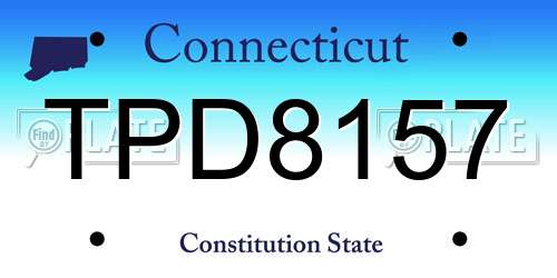 TPD8157 Connecticut License Plate