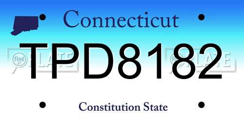 TPD8182 Connecticut License Plate