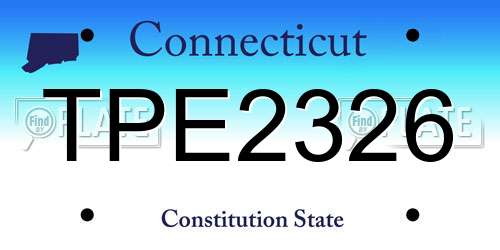 TPE2326 Connecticut License Plate