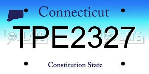 TPE2327 Connecticut License Plate