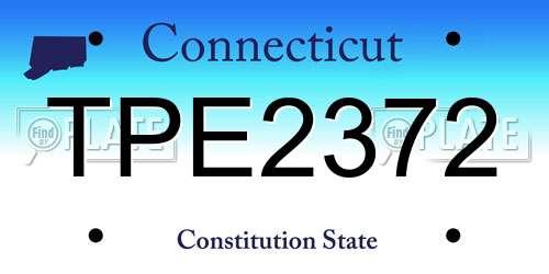 TPE2372 Connecticut License Plate