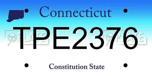 TPE2376 Connecticut License Plate