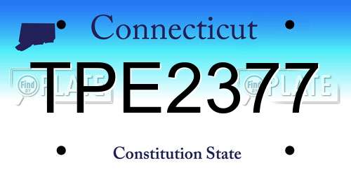 TPE2377 Connecticut License Plate