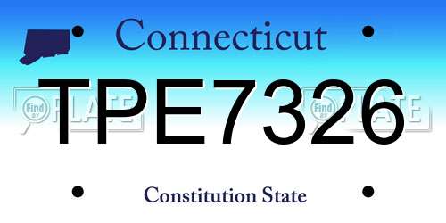 TPE7326 Connecticut License Plate