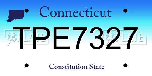 TPE7327 Connecticut License Plate