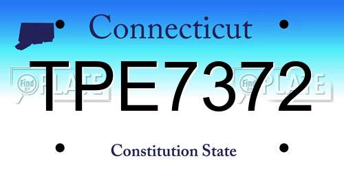 TPE7372 Connecticut License Plate