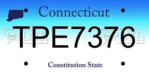 TPE7376 Connecticut License Plate