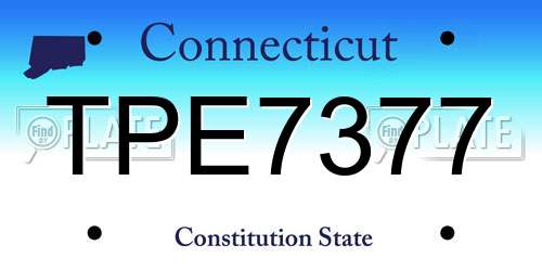 TPE7377 Connecticut License Plate