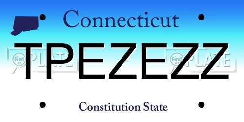 TPEZEZZ Connecticut License Plate