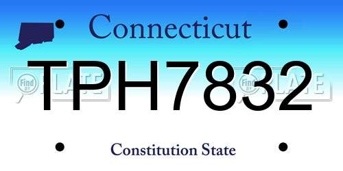 TPH7832 Connecticut License Plate