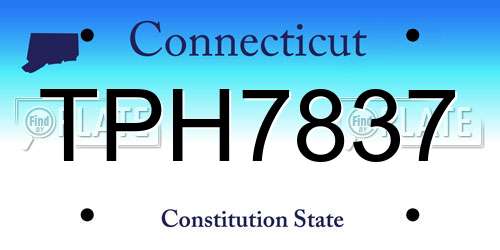 TPH7837 Connecticut License Plate