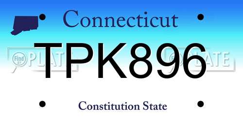 TPK896 Connecticut License Plate