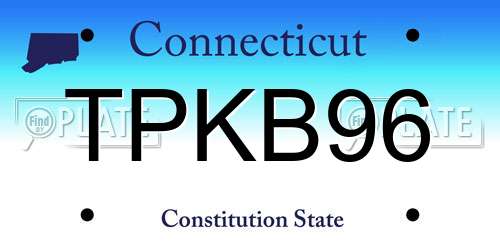 TPKB96 Connecticut License Plate