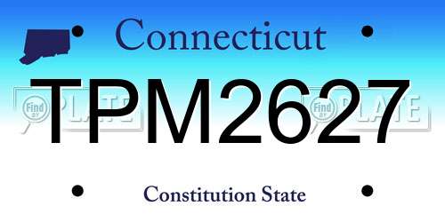 TPM2627 Connecticut License Plate