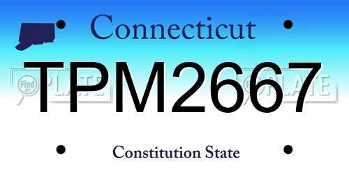 TPM2667 Connecticut License Plate