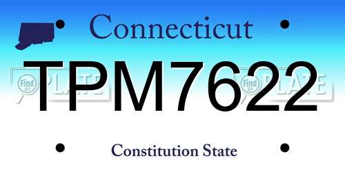 TPM7622 Connecticut License Plate