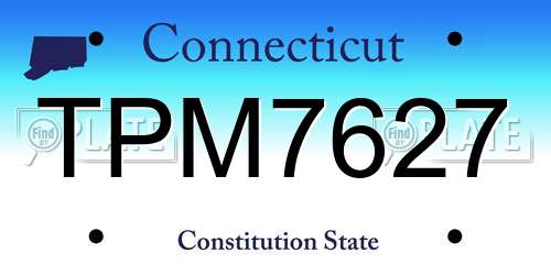 TPM7627 Connecticut License Plate