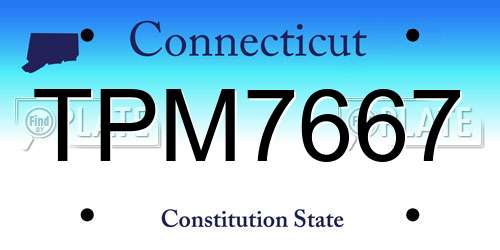 TPM7667 Connecticut License Plate