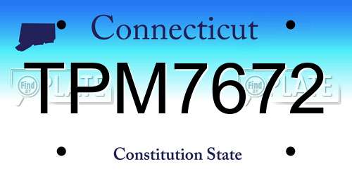 TPM7672 Connecticut License Plate