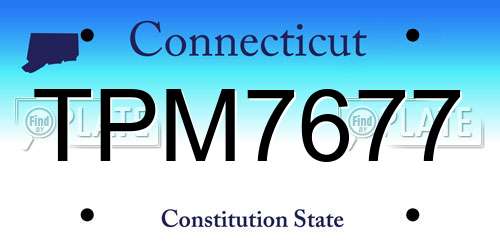 TPM7677 Connecticut License Plate